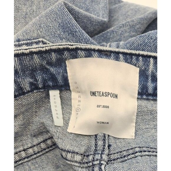 NWOT One Teaspoon High Waist Awesome Baggies Jeans Womens 28R Relaxed Leg Blue - Picture 6 of 8